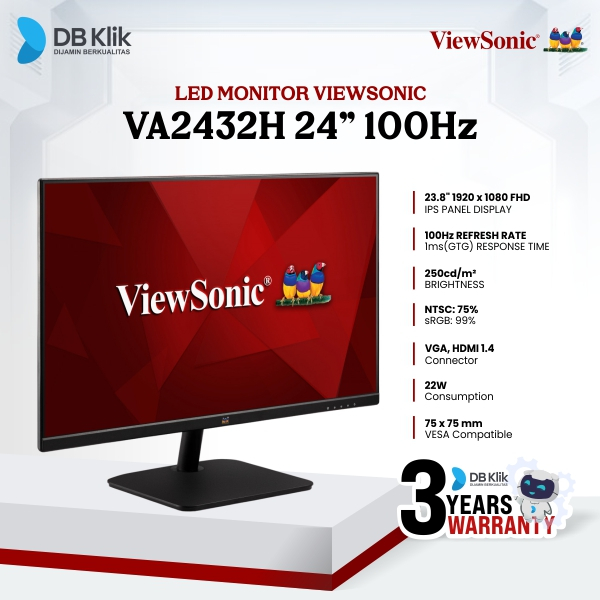 LED Monitor Viewsonic VA2432H 24Inch 100Hz FHD HDMI - VA2432H