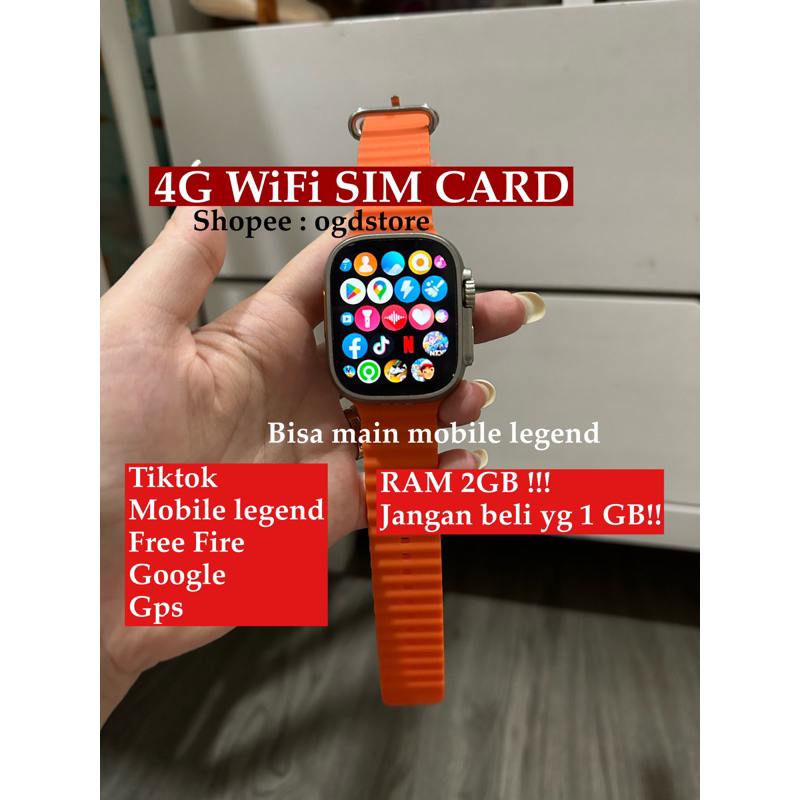 (KUALITAS TERTINGGI) SMART WATCH WIFI GPS GOOGLE TIMEWALK STORE mobile legend simcard