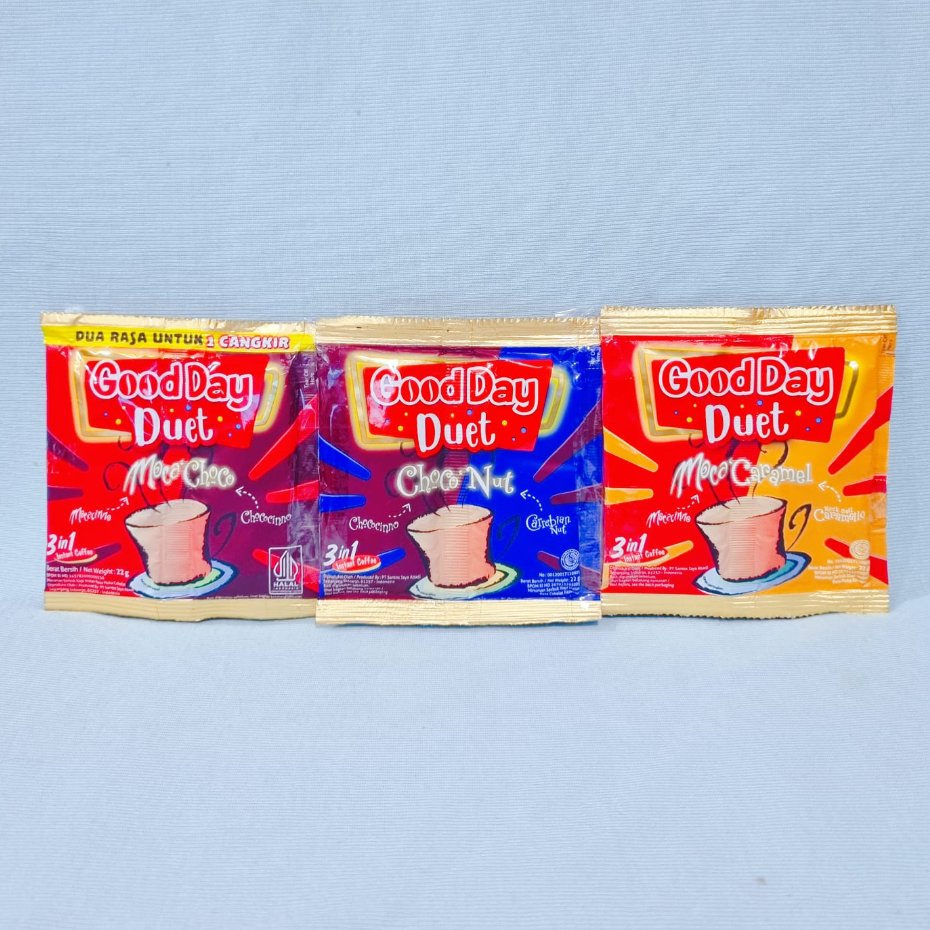 

Good Day Duet Choco Nut / Moca Caramel / Moca Choco (10 Pcs)