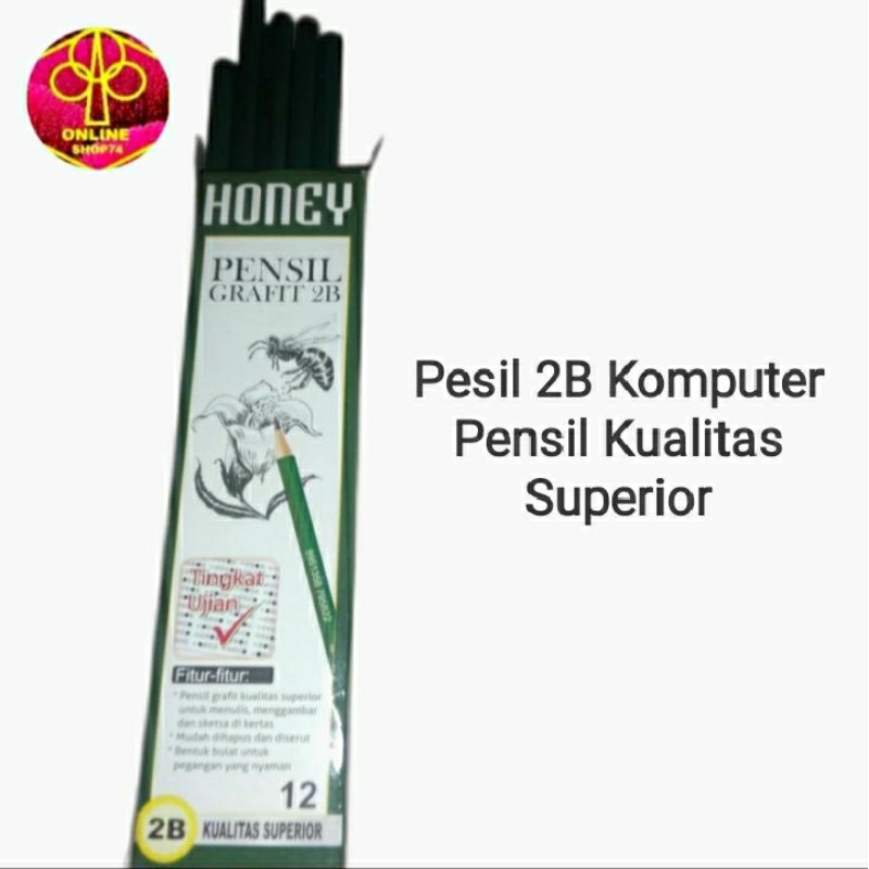 

Pensil 2B Honey Pensil Ujian Komputer Kualitas Superior Pensil Menggambar