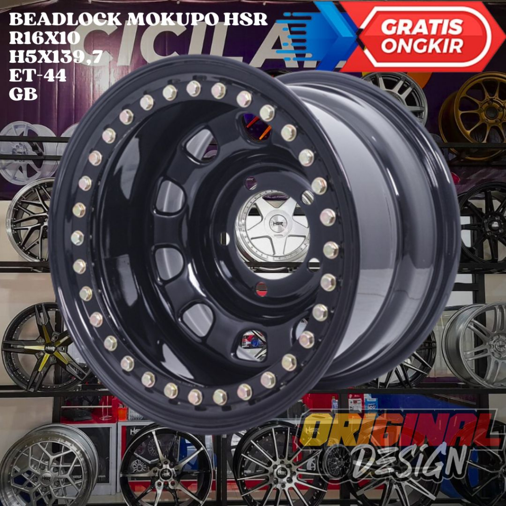 Velg Mobil Ring 16 R16 HSR BEADLOCK MOKUPO LEBAR 10 FEROZA TAFT ROCKY