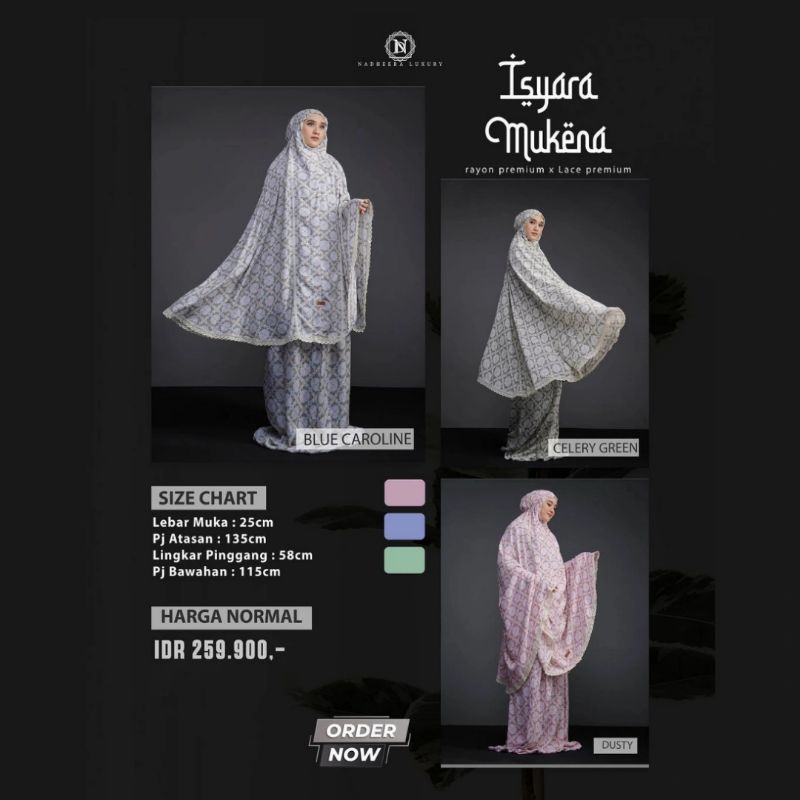 ISYARA MUKENA by Nadheera Luxury [ NEW - ND Set Pray ] Mukena Nadheera Luxury