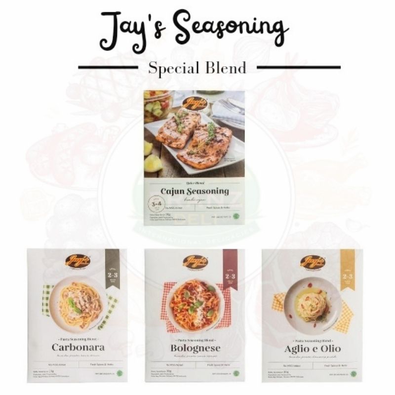 

Jays Pasta Seasoning Blend ( Carbonara, Bolognese, Aglio Olio, Cajun )