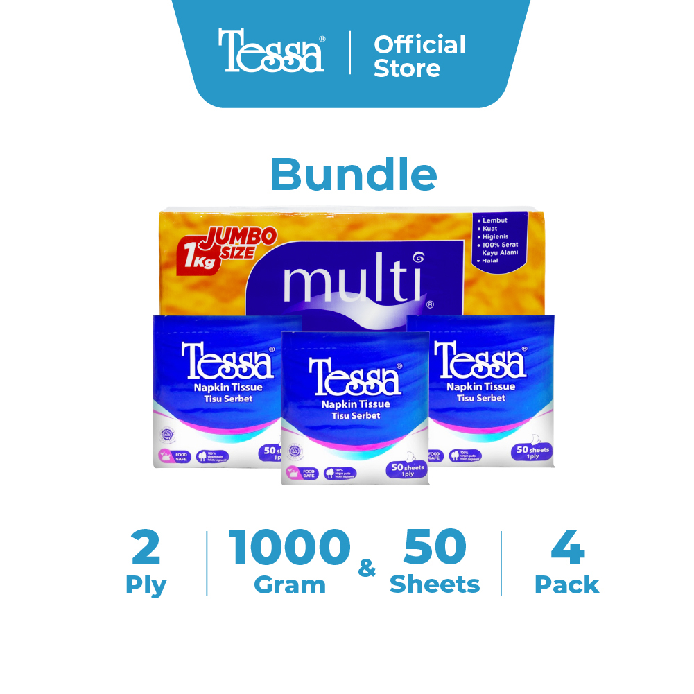 Tissue Multi - Facial Tissue 1000 gr & Tissue Tessa Napkin Lunch 50