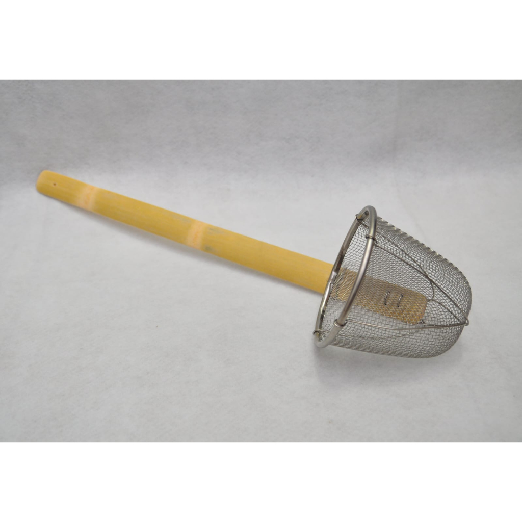 Saringan Mie Kocok / Saringan Mie Ayam / Saringan Mie Stainless Gagang Kayu Panjang