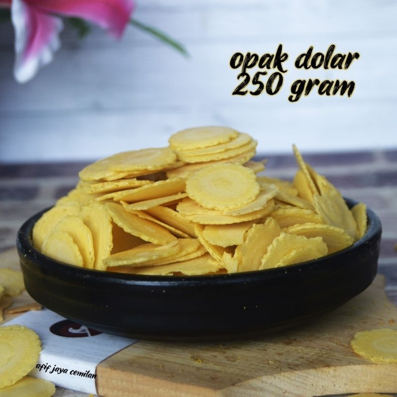 

Opak Dolar Bulat Manis Renyah(250gram) 1/4Kg,Kue Dolar Simping Manis