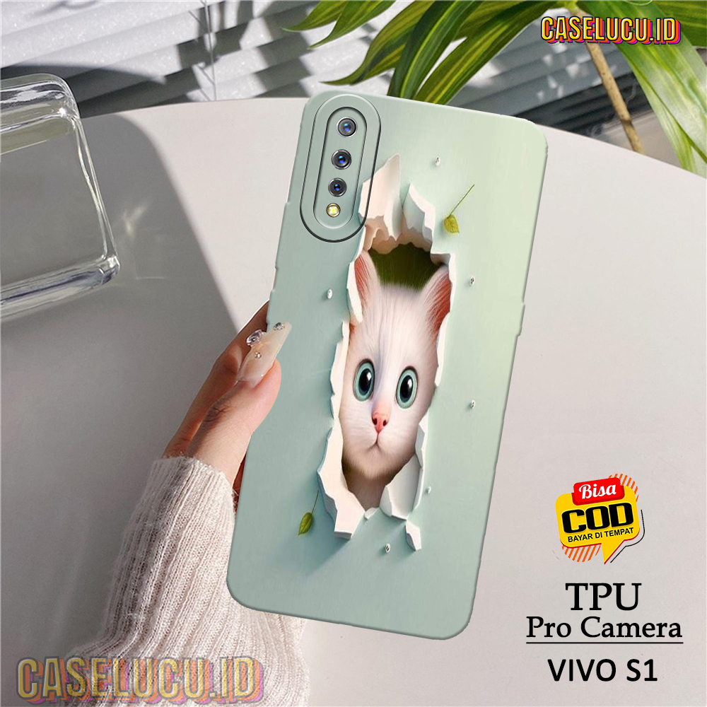 Casing Hp Vivo S1 Terbaru - Fashion Case Kucing - Case Vivo S1 - Soft Case Hp Vivo S1 - Kesing Hp - 