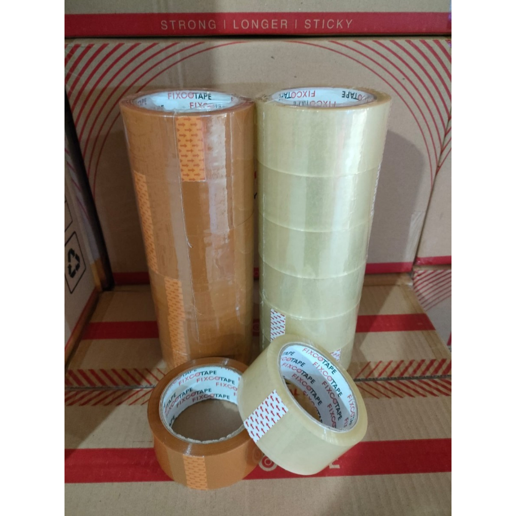 

Lakban Bening - Cokelat 45 mm x 72 Yard FixcoTape Satuan / ROL