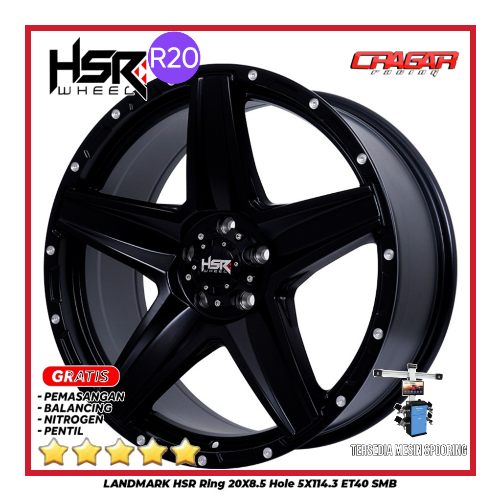 VELG PELEK HSR WHEEL LANDMARK R20 H5X114,3 ET40 SMB/MR CIVIC NEW LIVINA AZERA DLL GRATIS ONGKIR