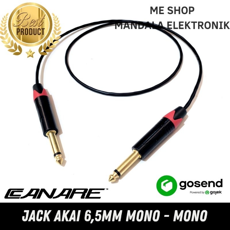 jack akai mono 6,5mm to jack akai mono 6,5mm kabel head bodi kecil