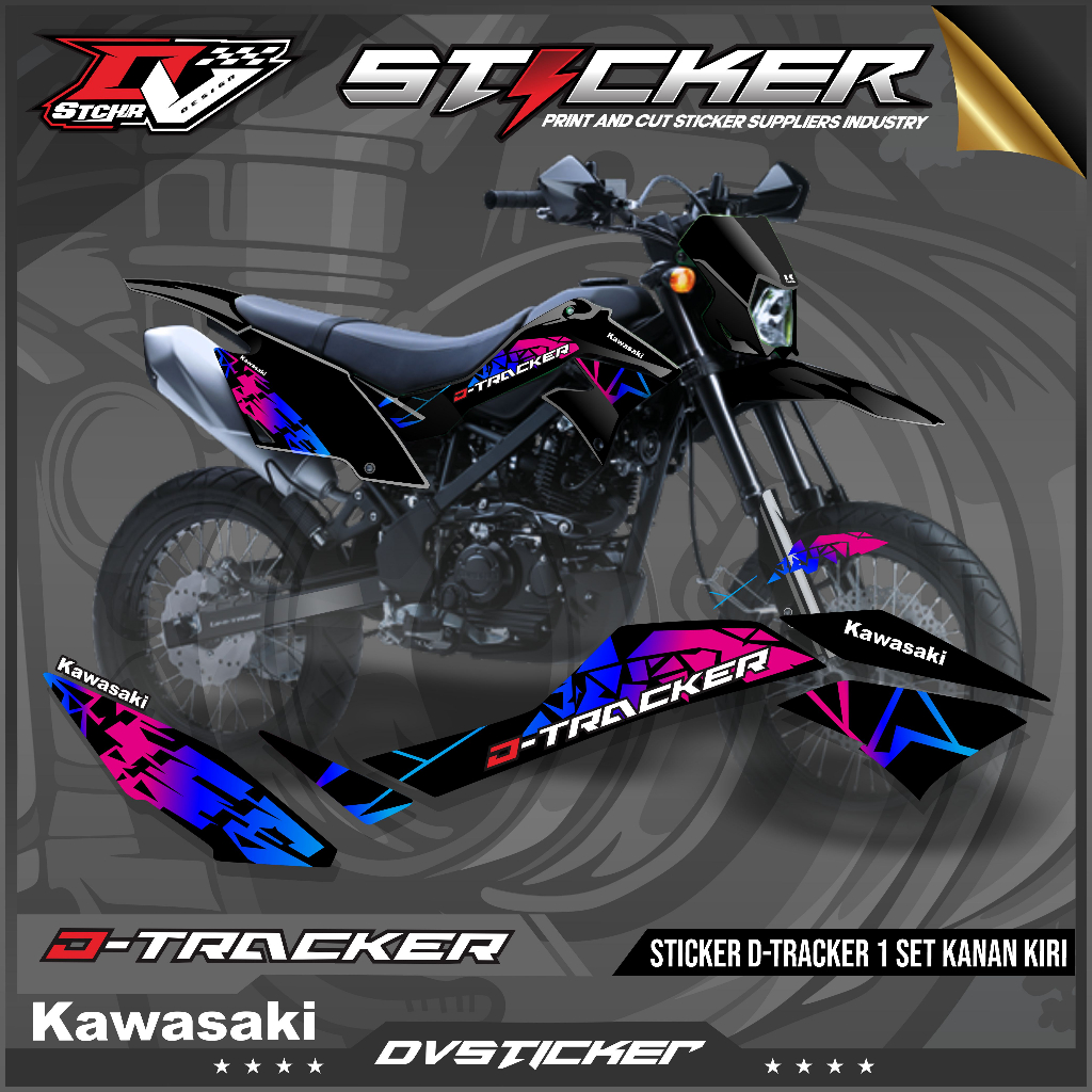 stiker motor keren-Striping Kawasaki DTracker 150 SE Variasi Original-Sticker Variasi Kawasaki DTrac