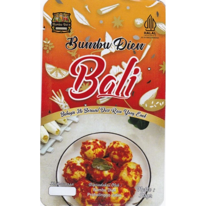 

BUMBU BALI INSTAN BUMBU DIEN ENAK DAN LEZAT 50 gr