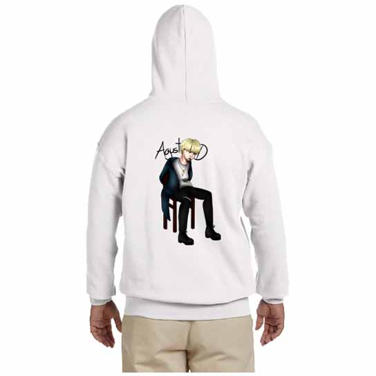 Jaket Hoodie August D Agust D Bts Bangtan Boys Bahan Cotton Fleece [Hoodie Jumper & Ritsleting]