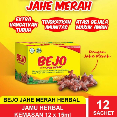 

Bejo jahe merah herbal 1 pak isi 12 sachet