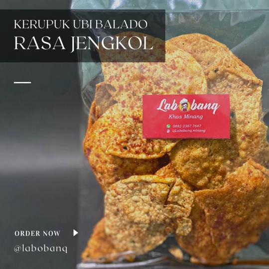 

KERUPUK SINGKONG RASA JENGKOL BALADO/UBI RASO JARIANG 250gram