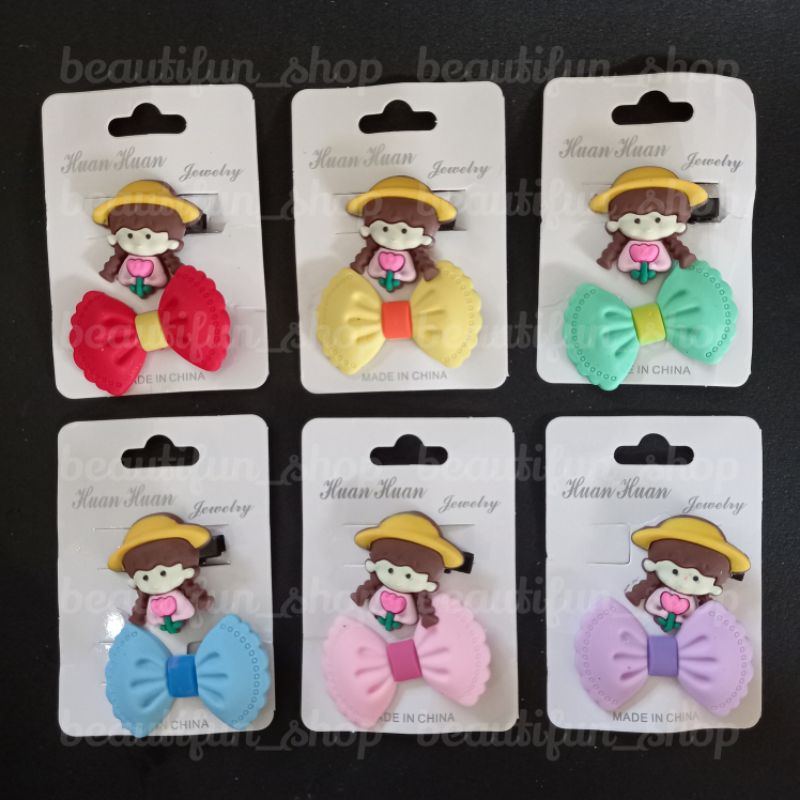 Jepit rambut motif anak perempuan | jepit rambut anak perempuan | jepit rambu anak lucu | jepit ramb