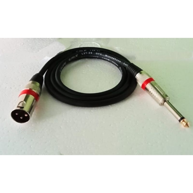 kabel mic XLR male 3 pin to jack akai mono 6.5mm 2 meter