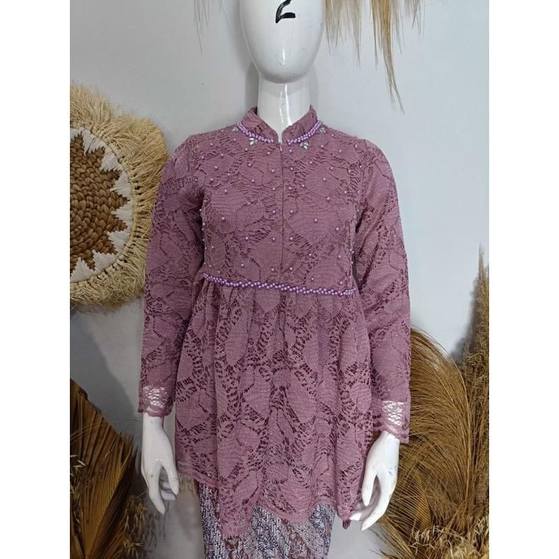 Kebaya Tunik Brokat Payet Mutiara Terbaru / Kebaya Modern / Kebaya Kondangan / Kebaya Tunik / Set Kebaya / Kebaya Pesta / Kebaya Wisuda / Set blouse Brokat / Tunik Brokat / Assyifa