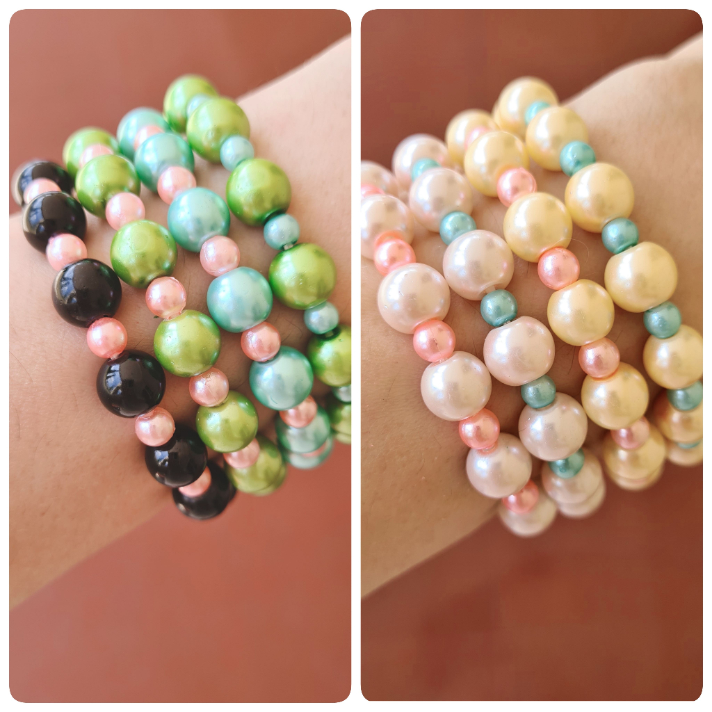 Gelang Pastel Anak Bayi Dewasa Couple Pasangan Belang Nama Inisial Keberuntungan Lucky Blink Black S