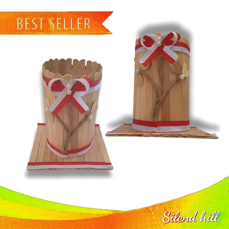 

tempat pensil dari stick es krim