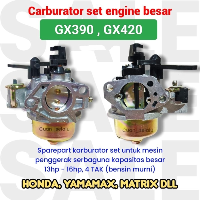 Carburator engine GX 390 (GX390) mesin penggerak bensin 4TAK 13hp mod HONDA - YAZUKA , karburator YA