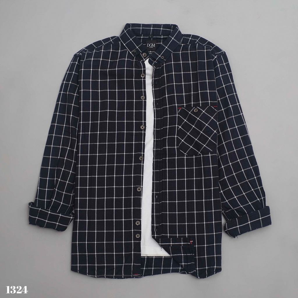Kemeja Flanel Pria Distro Flannel Lengan Panjang Pria Kemeja Kotak Kotak Casual Hem Flanel Katun