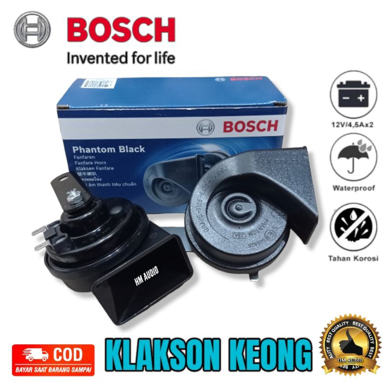 Klakson Keong BOSCH Sepasang Phantom Black Original