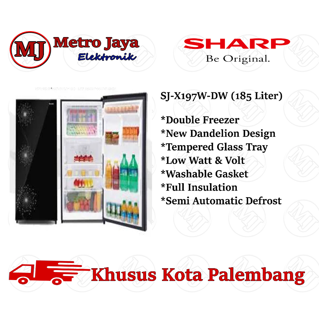 Kulkas 1 Pintu Sharp SJX 197 WDW Double Freezer