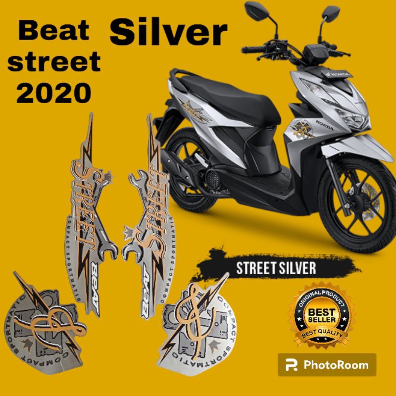striping honda beat street 2020 silver, lis body motor beat street 2020 silver