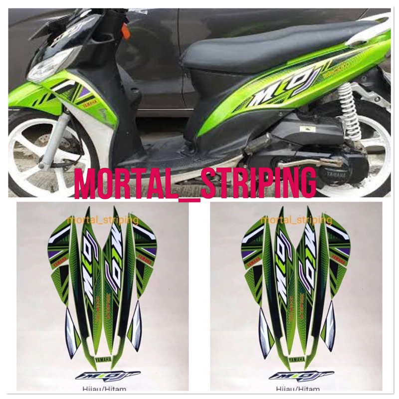 STIKER STRIPING LIS BODY MIO J 2012 2013 HIJAU STANDAR