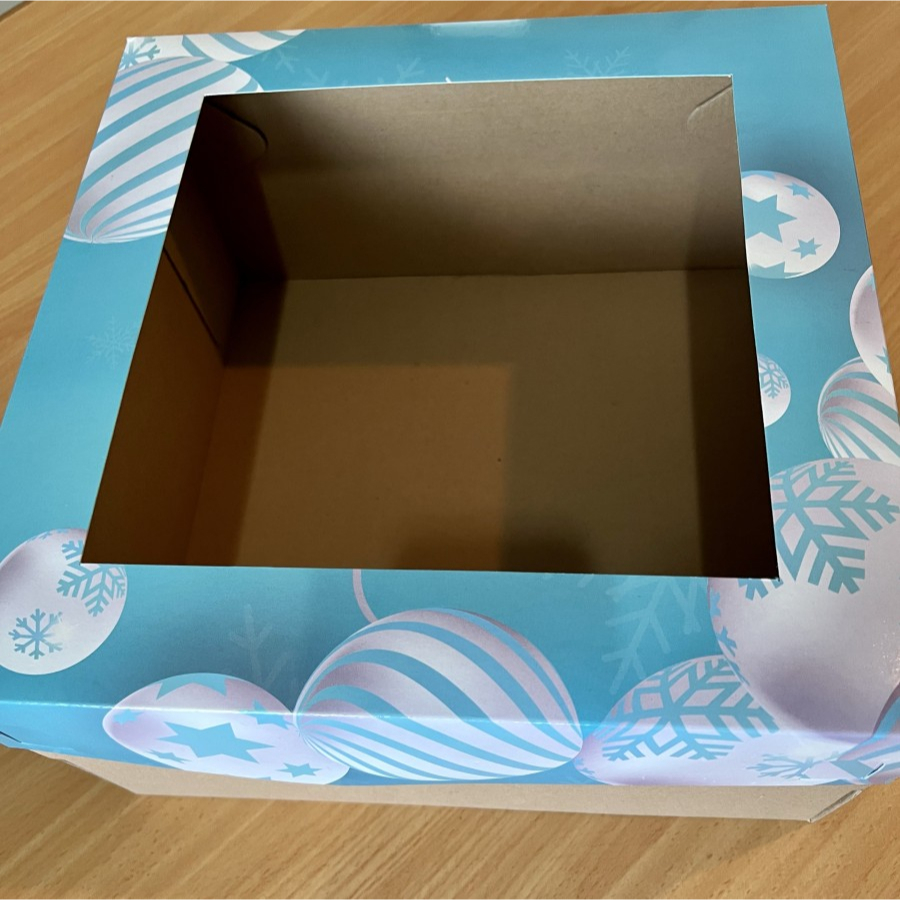 

(5 pcs) kardus kue bolu dus chiffon cake box pudding tutup jendela mika edisi jingle bell natal christmas xmas ukuran 22x22x16cm