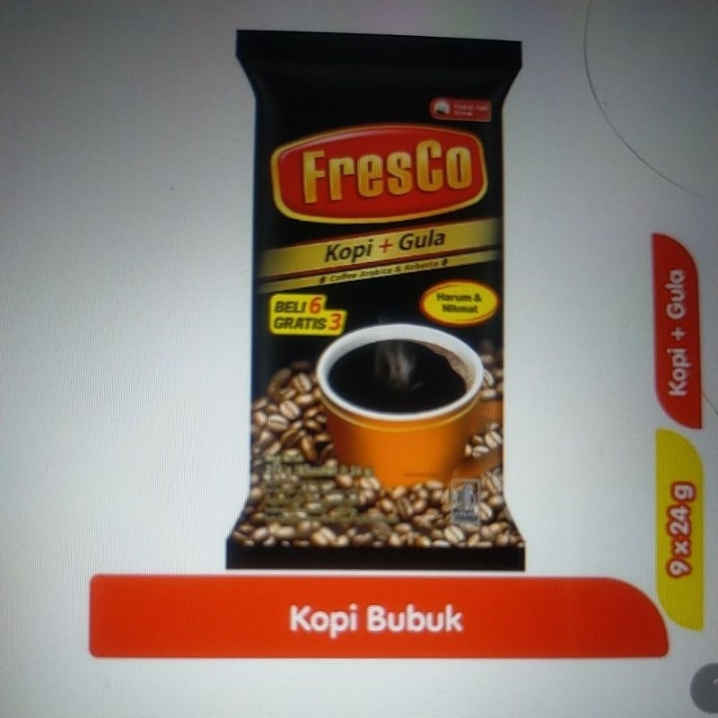 

fresco kopi instan kopi+gula 9x24g