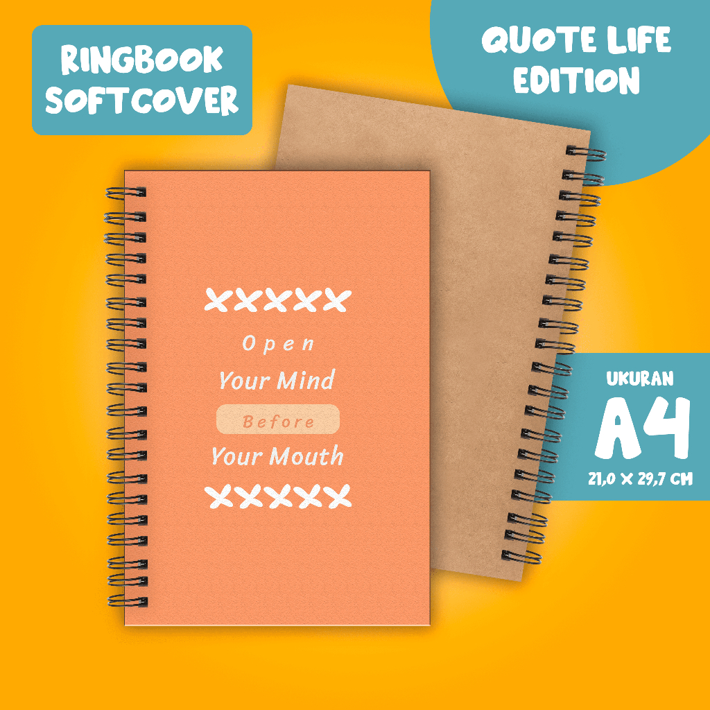 

Softcover Buku Tulis Catatan buku notebook buku diary Notebook Ring Spiral A4 60 Lembar koleksi gambar Quote Life part 1