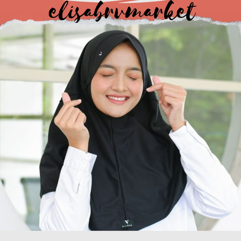 PROMO SPESIAL|VILORA JILBAB SEKOLAH HITAM|NEW WARNA KERUDUNG JILBAB SEKOLAH VILORALOVE