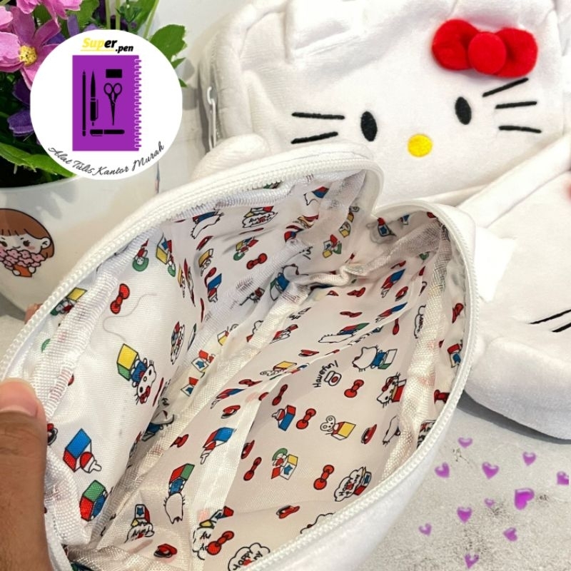 

tempat pensil hello kitty besar uk 20 x 12 cm termurah super lucu imut kado unik alat-alat sekolah