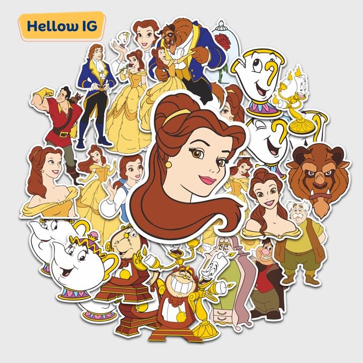 

STIKER PRINCESS BELLE BEAUTY AND THE BEAST STICKER STIKER BOTOL HELM HP KOPER LAPTOP PREMIUM WATERPROOF PACK