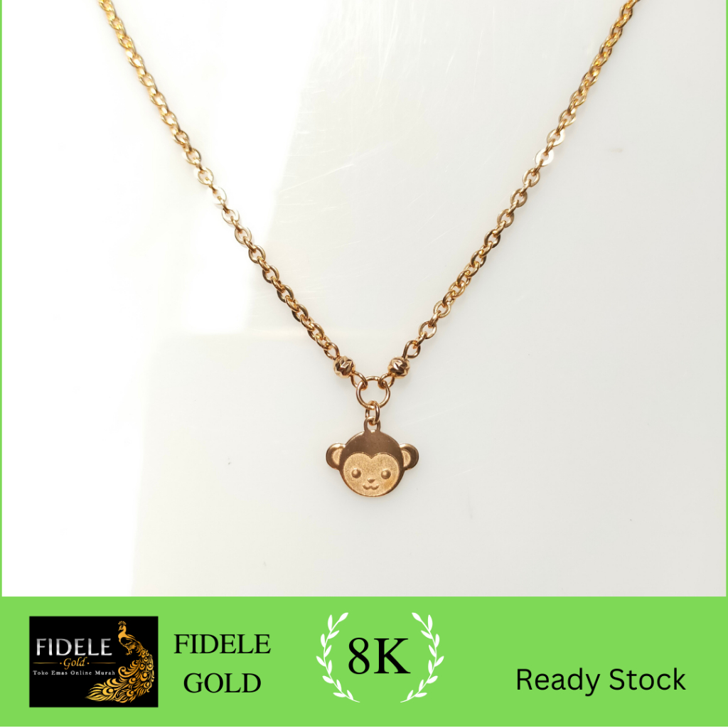 Kalung anak monyet hewan fashion anak emas muda 375