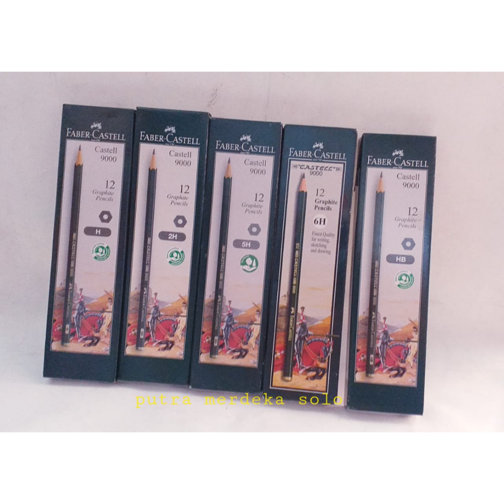 

Pensil Faber Castell 9000 B, 2B, 3B, 4B, 5B, 6B, 7B, 8B, HB, H, 2H, 3H, 4H, 5H, 6H
