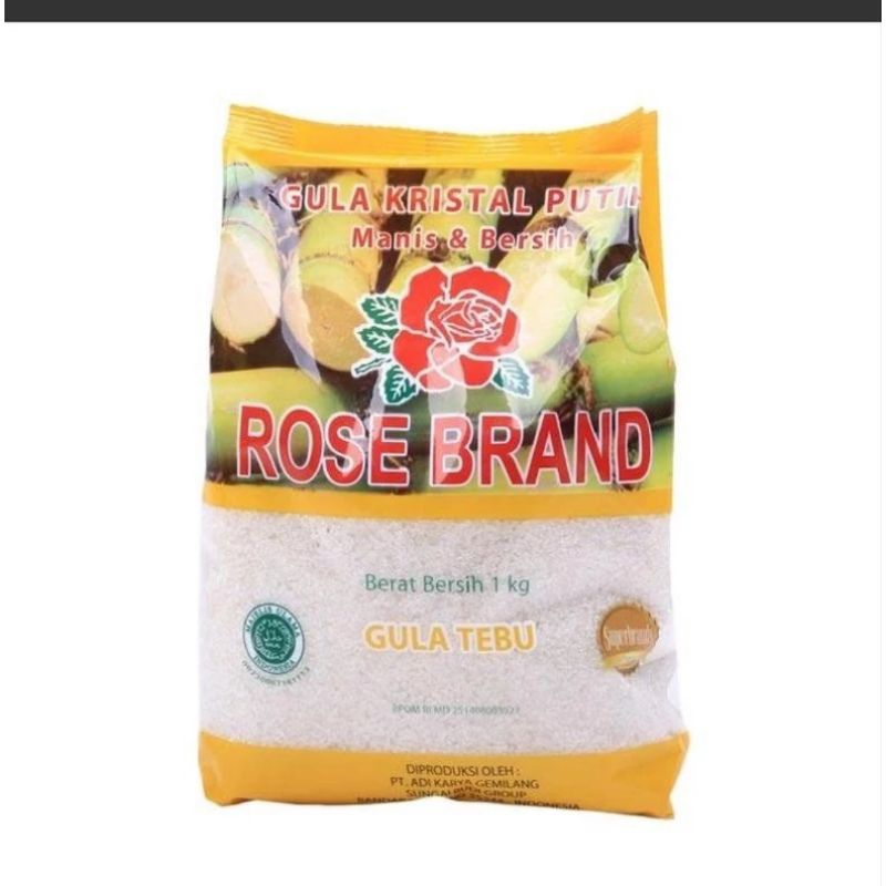 

GULA pasir cap rose brand 1 kg kemasan tergantung stok toko hijau/kuning