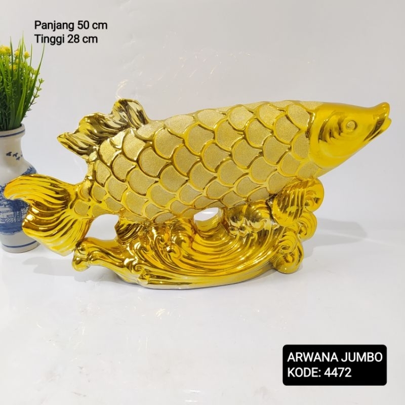 Pajangan Ikan Arwana Jumbo Gold