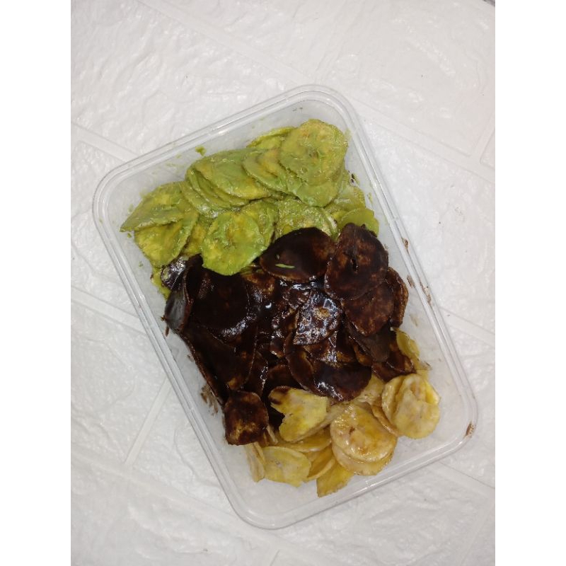 

150 gram keripik pisang coklat lumer varian rasa
