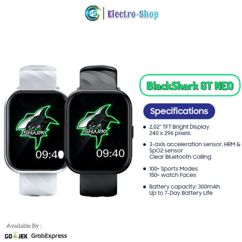 Smart watch BlackShark watch GT Neo Bright Display Sports Modes Jam tangan Black SharkPria Wanita