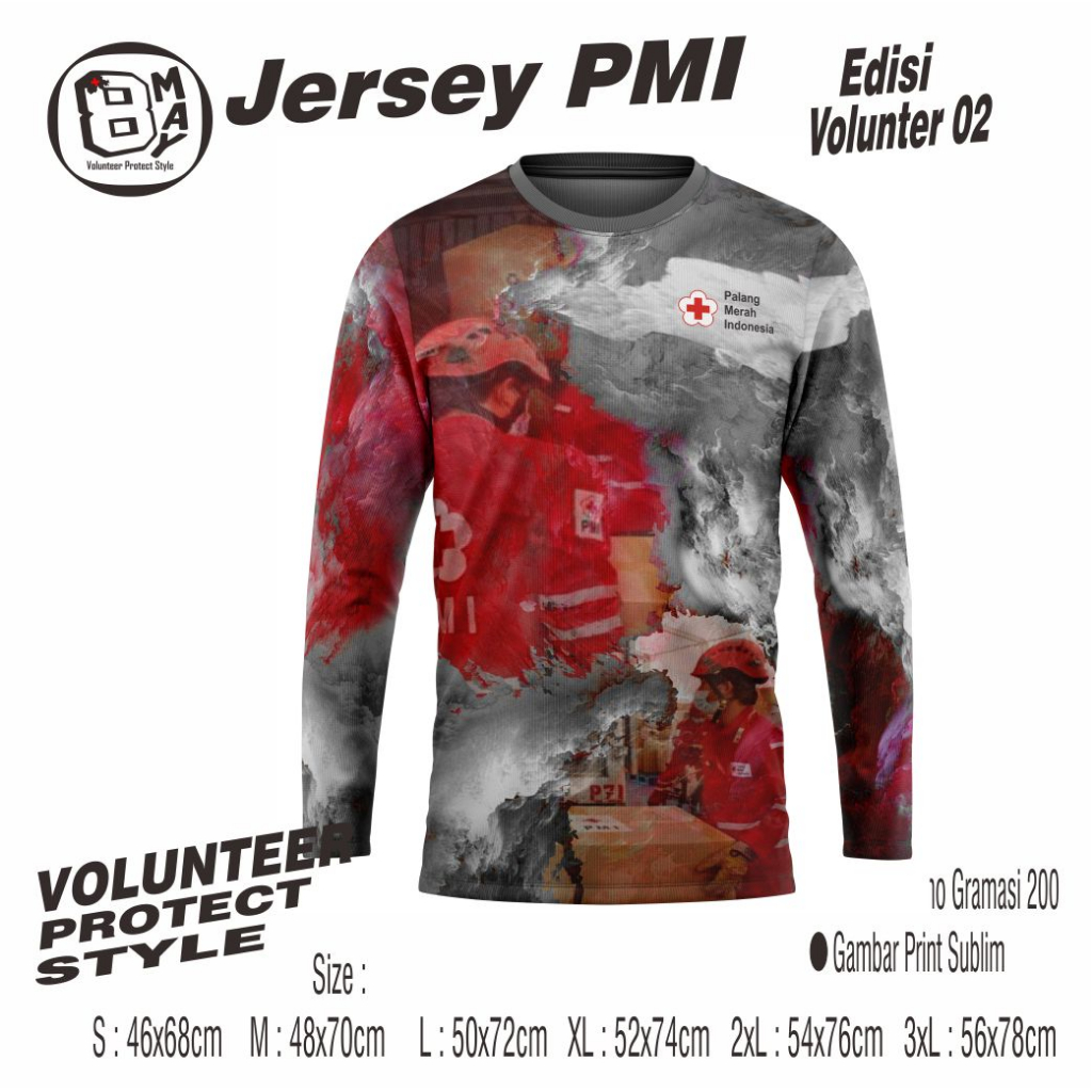 Jersey PMI Edisi VOLUNTEEER 02 ( PALANG MERAH INDONESIA )
