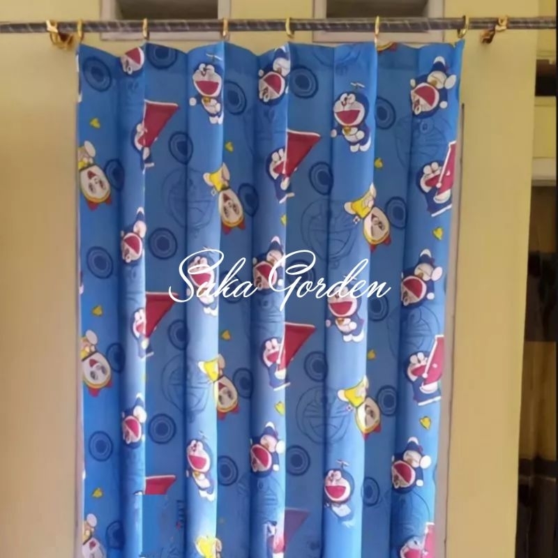Gorden Karakter Doraemon Plisket Gorden jendela pintu minimalis murah