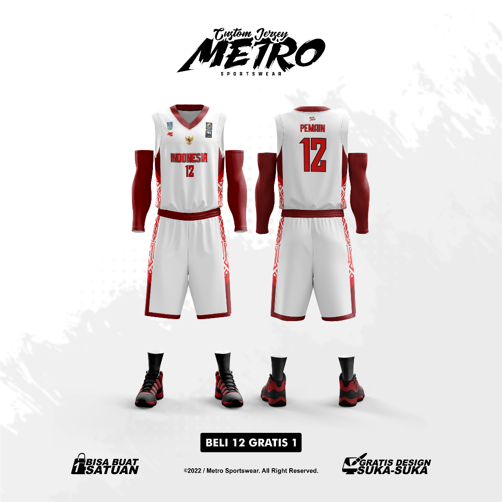 Jersey Basket Custom Nameset Full Printing