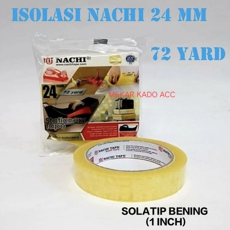 

SELOTIP / Solasi Kecil Bening Nachi 1 inch / 24 mm x 72 yard