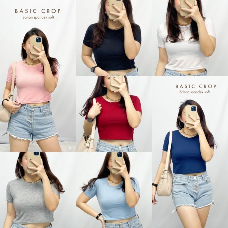 Kaos Basic Crop Lengan Pendek dan Lengan Panjang PJ BL