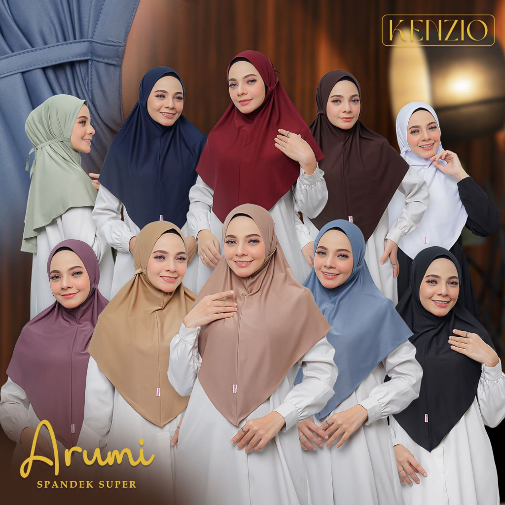 Kerudung Jilbab Hijab Bergo Spandek Super Non Pet Tali Dewasa Adem Terbaru Abu, Navy, Maroon, Coklat