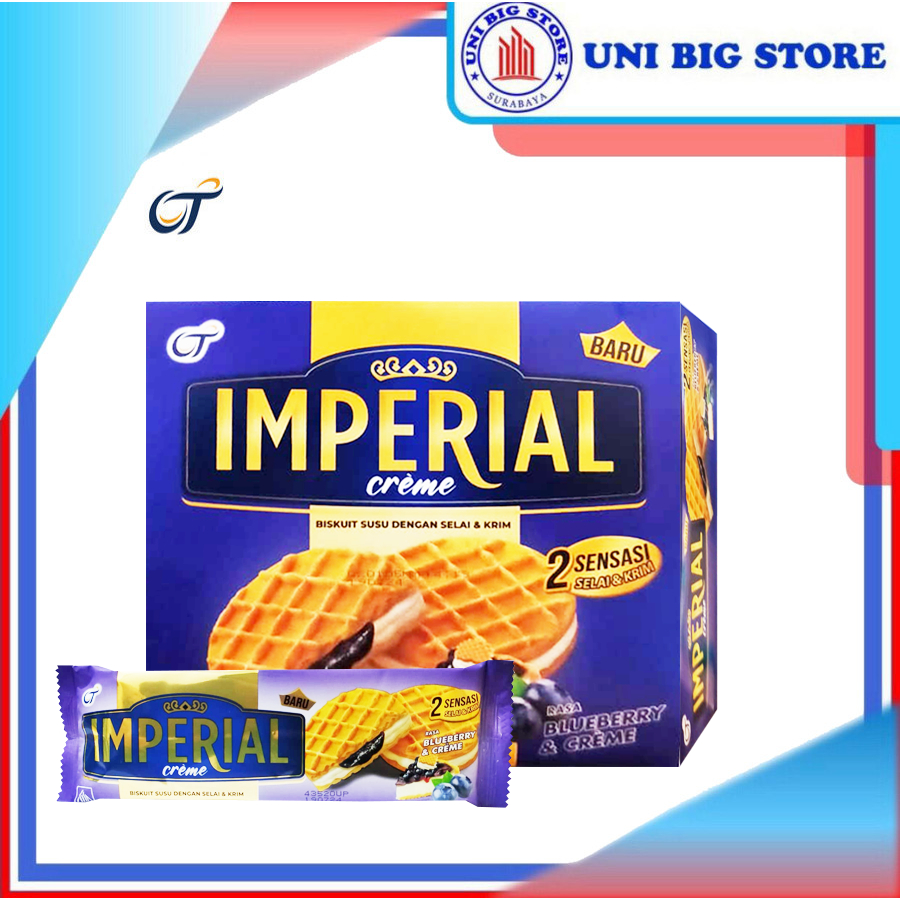 

Imperial Creme Blueberry Biscuit 27 gr BOX Biskuit Selai Bluberi OT