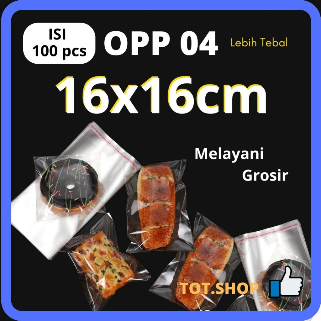 

(04) 16 X 16 OPP LEM PLASTIK KACA DVD,Bakery,Undangan,Roti,Amplop,Angpao (Isi 100 Lembar)